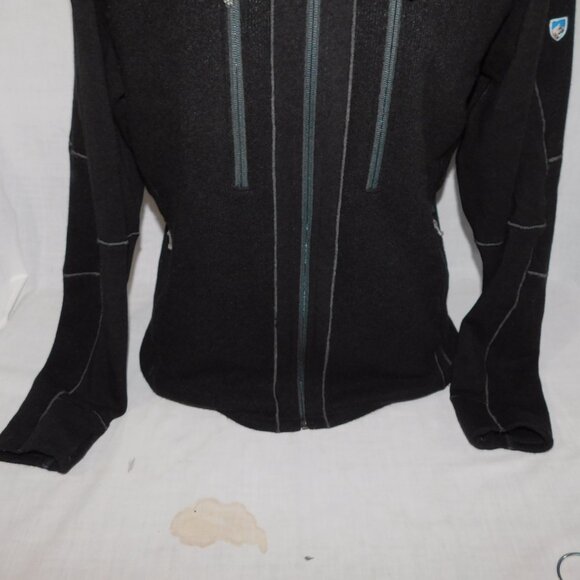 KUHL INTERCEPTR mens L Black Full Zip Hybrid performance Fleece Jacket Sweater - Picture 4 of 15